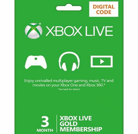 Xbox LIVE 3 Month Gold Membership (Xbox One/360) [Online Game Code]